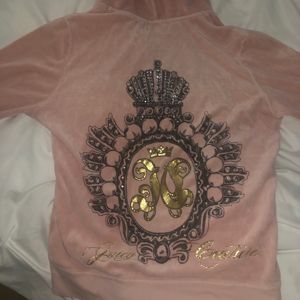 Juicy couture Y2K pink velour zip up hoodie